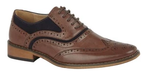GOOR B499 5 Eyelet Wing Capped Jungen Kinder Brogue Oxford Schuhe - Bild 1 von 2