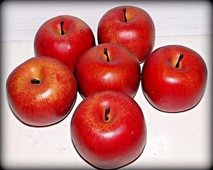 Set 6 Decorative Country RED Faux Fruit Apples Home Decor - Picture 1 of 5