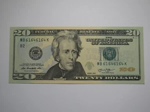 $20 2013 Repeater Serial Number Federal Reserve Currency Bank Note Bill 61646164 - Picture 1 of 2