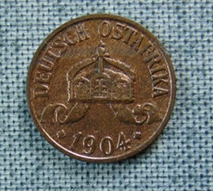 1904-A GERMAN EAST AFRICA 1/2 HELLER BRONZE COIN ~ WILHELM II - Picture 1 of 2