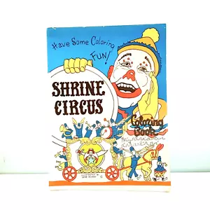 Vintage 1960s Shrine Circus Coloring Book Clown Seal BLANK NOT COLORED IN - Foto 1 di 3