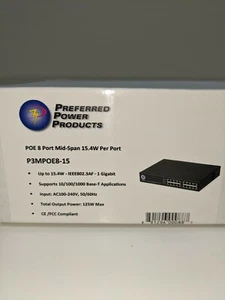 Preferred Power Products P3Mpoe815 - INIETTORE MIDSPAN 8 PORTE POE - Foto 1 di 5