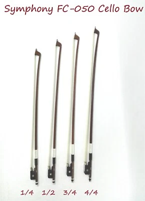 Symphony 1/4 Size Cello Bow–Natural BrazilWood/Horse Hair/Sheepskin Band FC-050 - Image 1 of 4
