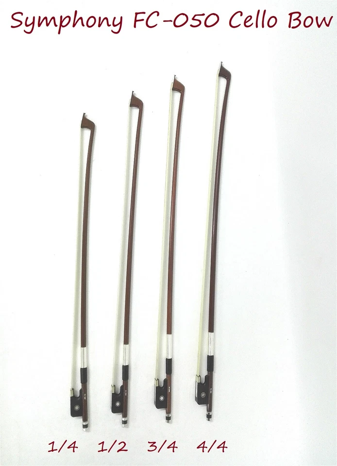 Symphony 1/4 Size Cello Bow–Natural BrazilWood/Horse Hair/Sheepskin Band FC-050 - Image 1 of 4