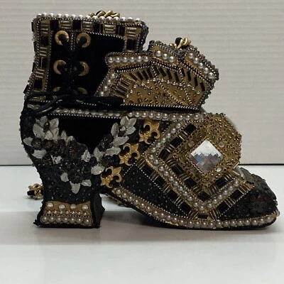 Mary Frances RARE Vintage Beaded HardBox Boot Shaped Handbag Rhinestones - Image 1 of 4