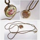 Crosby Necklace Watch Gold Tone Case Hand Winding Swiss Second Subdial Vtg Rare