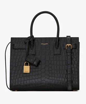 YSL SAC DE JOUR BABY IN MATTE CROCODILE EMBOSSED LEATHER. ITEM# 421863DZEAW1000 - Image 1 of 4