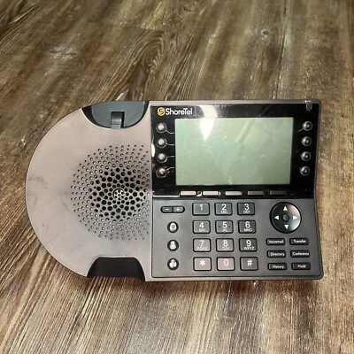 ShoreTel IP480G VoIP Black Business Desk Phone w/ Stand SEE PICS - Image 1 of 4