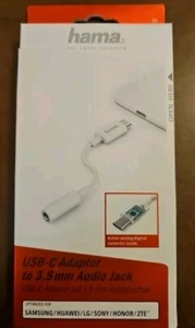 Genuine Hama USB-C to 3.5mm Audio Jack Cable Adapter For Samsung iPhone Google - Picture 1 of 7