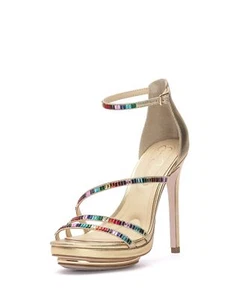 Jessica Simpson Women's Embla Platform Sandal Heeled, Gold, 8.5 - Picture 1 of 5