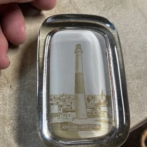 1920'S GLASS ABSECON LIGHTHOUSE ATLANTIC CITY NJ PAPERWEIGHT SOUVENIR - Picture 1 of 5
