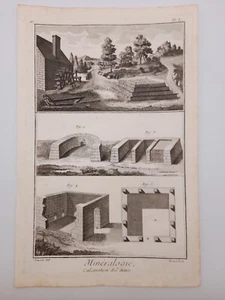 Métallurgie Calcination des Mines stampa fine '800 - Imagen 1 de 1