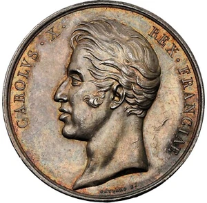 France - 1825 Charles X Silver "Coronation" Medal - NGC AU58 - MAGNIFICENT PIECE - Picture 1 of 4