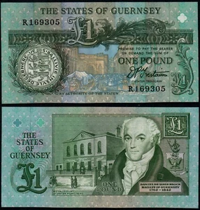 GUERNSEY TRESTAIN 1 LIBBRA (P52b) PREFISSO R- UNC - Foto 1 di 1