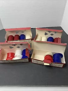 Vintage Bicycle & Hoyle Poker Gaming Chips In Ivory Red Blue 305 Chips Total - Picture 1 of 17