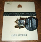 FREEDOM at Top Shop Gold Tone Ring set with large Cubic Zirconia stone M ~ BNWT