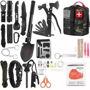142Pcs Survival Kit Emergency Gear, Camping Must Haves for Men with Molle Pouch - Picture 1 of 6