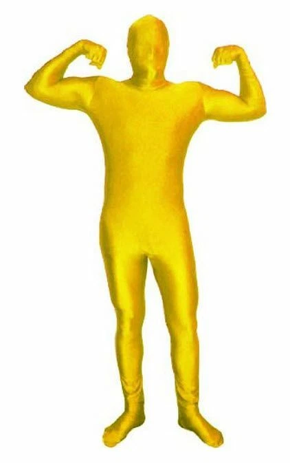 Terno de corpo inteiro amarelo verde homem elastano com zíper ideal para festa cosplay - Imagem 1 de 1