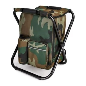 Portable Hiking Camping Stool, Folding Camping Chair Stool Backpack Camouflage - Picture 1 of 7