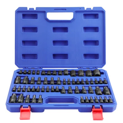 WORKPRO 60PC Female E-Torx Socket E4-E24 Star Socket BitT6-T70 TT6-TT70 TP8-TP60 - Image 1 of 4