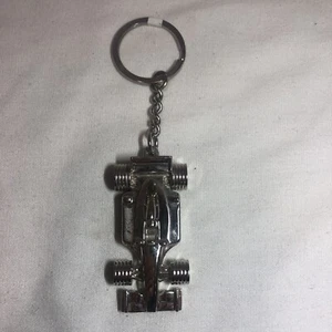 F1 Car Formula Style Metal Keychain Racecar Silver 2.25" Long Split Ring - Picture 1 of 5