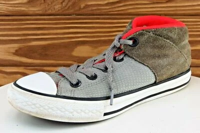 Sapatos Converse All Star Youth Boys tamanho 1,5 M tecido marrom parte superior alta 654275F - Imagem 1 de 4