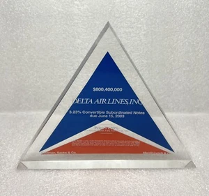 Delta Airlines, Goldman Sachs, Merrill Lynch Lucite Deal Toy Tombstone 6/23/93 - Picture 1 of 6