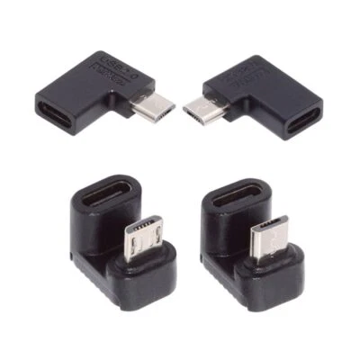 4 Paquetes Conector Micro USB 2.0 Micro USB Macho a USB C Hembra 90/180 Grados A... Foto 1 de 4