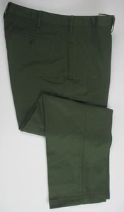 LANDS END Green Plain Front Traditional Fit Chino Pants Mens 37 X 29 NEW - Picture 1 of 3