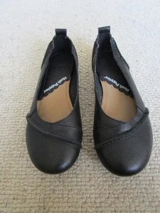 HUSH PUPPIES JANESSA BLACK LEATHER FLAT SHOES UK SIZE 5 EXCELLENT CONDITION - Picture 1 of 7