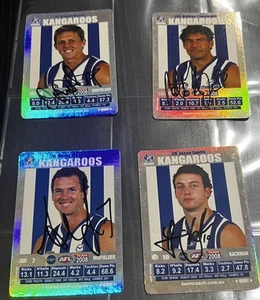 4x North Melbourne Kangaroos Footy Cards Teamcoach Hand Signed 2008 Simpson - Picture 1 of 16