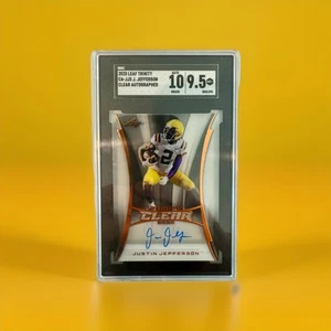 2020 Leaf Trinity Clear Auto Justin Jefferson #CA-JJ3 SGC 9.5 / Auto 10! - Picture 1 of 2