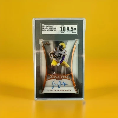 2020 Leaf Trinity Clear Auto Justin Jefferson #CA-JJ3 SGC 9.5 / Auto 10! - Image 1 of 2