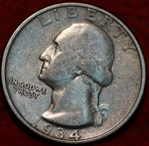 1934-D Denver Mint Silver Washington Quarter - Picture 1 of 2