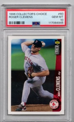 1996 COLLECTOR'S CHOICE #60 ROGER CLEMENS RED SOX PSA 10 - Image 1 of 2