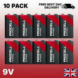 Duracell Procell Intenso Alcalino 10 PACK 6LR61 9V Batería MN 1604 9V Juego de 10 - Imagen 1 de 7