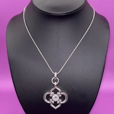 Collar Colgante Brighton Toledo Convertible Cadena Plata Cristal 16"-32" (0166) Foto 1 de 4