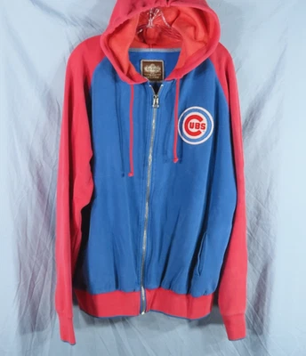 RED JACKET Full Zipper HOODIE JACKET SWEATSHIRT Chicago Cubs VTG FADED SOFT 2XL - Image 1 of 4