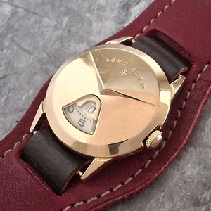 Serviced 1955 14k Gold Filled Lord Elgin Chevron Men's Vintage Watch New Crystal - Picture 1 of 24