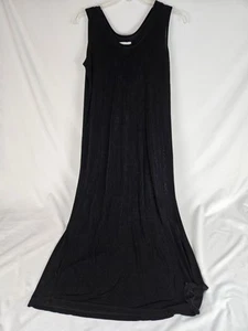 Flax by Jeanne Engelhart Size Medium Black Maxi Dress Sleeveless Travel - Picture 1 of 6