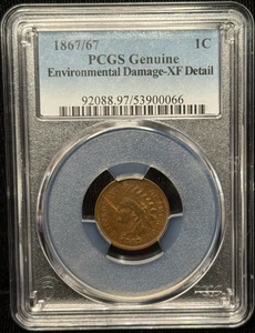 1867/67 Indian Head One Cent PCGS XF Detail Coin - 066 - Picture 1 of 3