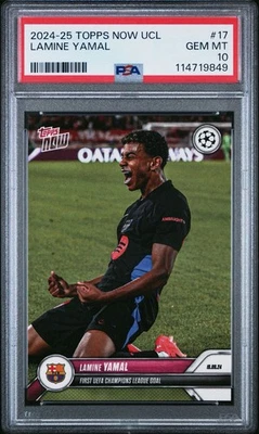 2024-25 Topps Now UCL Lamine Yamal RC Primer Gol Liga de Campeones PSA 10 - CANTIDAD Foto 1 de 4