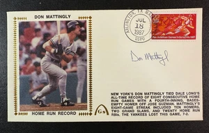 Don Mattingly FDC - Signed First Day Cover. Home Run Record July 18, 1987 - Picture 1 of 6