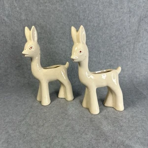 Vintage Shawnee Keramik creme Rehkitz Übertopf Weihnachten Rentier Figur 2 - Bild 1 von 10