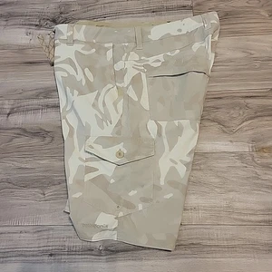 Patagonia Short Mens 36 Beige Camo Wavefarer Drawstring Waist Board Shorts - Picture 1 of 12