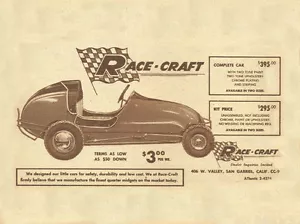 Vintage and Rare 1957 Race-Craft Quarter 1/4 Midget Ad - Bild 1 von 1