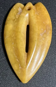 Vintage Large Hand Carved Phallic Female Yellow Jade?? Feng Shui  - Picture 1 of 12