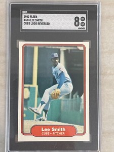 1982 Fleer Lee Smith #603 Rookie Card Reversed Logo Chicago Cubs