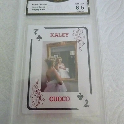 KALEY CUOCO PENNY THE BIG BANG THEORY FRENCH STYLE PLAYING CARD 7C GRADED 8.5 - Image 1 of 2