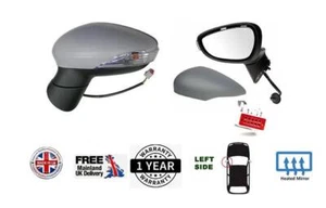 For Ford Fiesta Mk7 2013-2018 Electric Door Wing Mirror Primed Cover Left Side - Picture 1 of 11